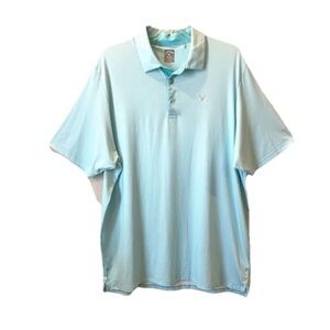 CALLAWAY MENS 2XL GOLF POLO SHIRT SWING TECH OPTI DRI BLUE COOLING STRETCH NWT